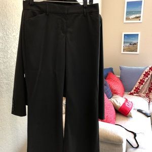 Express Editor edition pin stripe suit.